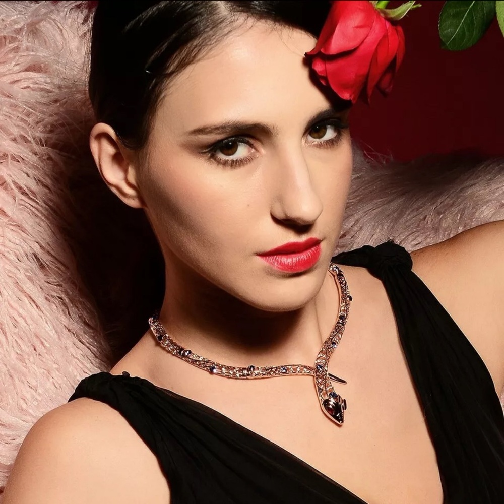 🤩Rare 🤩 Sophisticated Seductive Sexy Serpent Rose Gold Choker with Crystals